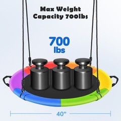 700lbs 40″ Saucer Tree Swing for Kids Adults Waterproof Outdoor Round Mat Swing
