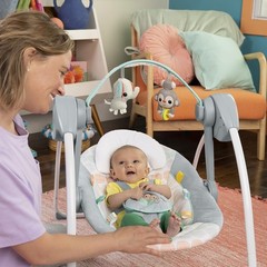 Bright Starts Portable Automatic 6-Speed Baby Swing Music Toy Bar 0-9M