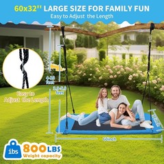60” Large Rectangle Tree Swing Heavy Duty 800lb Capacity Giant Platform Outdoor