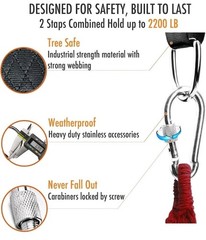 5 Foot Tree Swing Hanging Strap With 2 Carabiners