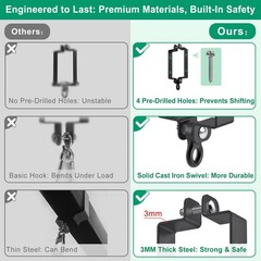 Heavy Duty Swing Hangers, 800lb Capacity Swing Set Accessories for 4×6 Wood