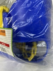 Deluxe High Back Full Bucket Swing w/Chain & Triangle Dip Pinch Protection-Blue