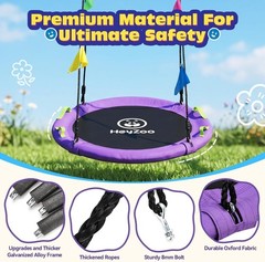 48 inch Tree Swing, Larger Saucer Flying Swing for Whole Family, 900lbs Weigh…