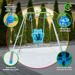 Kids Outdoor Garden Swing Blue