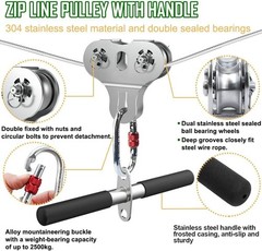 80FT Zip Line Kit for Adults – 500 Lbs Capacity, Stainless Steel, Backyard Fun