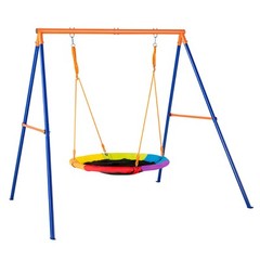 VEVOR Swing Sets for Backyard 40in Saucer Swing Seat A-Frame Metal Stand 440lbs