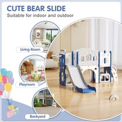Toddler Slide Set, 8 in 1 Kids Slide with Climber, Indoor Outdoor Slide for 1-3