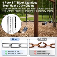 4Pack 84” Stainless Steel Chains Swing Chains 8 Quick Connection Buckles