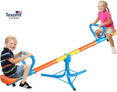 Seesaw -Teeter Totter for Kids Ages 3-8 -Toddler Seesaw with 360° Swivel-Sit and