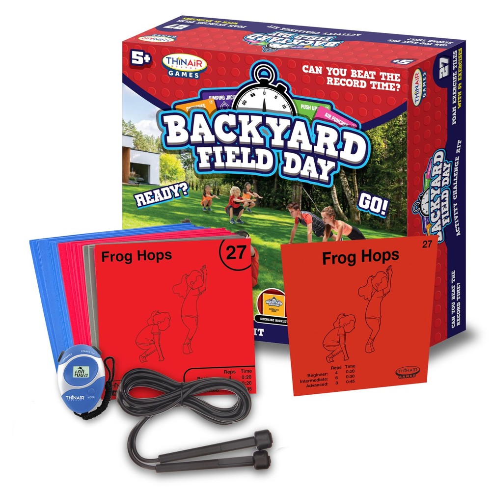 Backyard Field Day Obstacle Course Game – 27 Double-Sided Foam Challenge Tile…