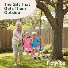 Spider Web Tree Swing Gift – 40 in Multicolor Multicolor Spider Web Tree Swing