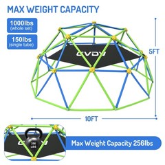 Climbing Dome 10FT Geometric Dome Climber Jungle Gym for Kids 3-10 Years