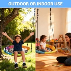 Saucer Tree Swing for Kids Adults Outdoor 40 Inch 900lb Weight Multicolor