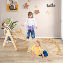 Pikler Triangle Set 7 in 1 Climbing Toys for Toddlers 1-3 inside Foldable Wood M