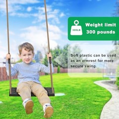 Heavy Duty Swing Seats for Kids & Adults, Non‑Slip Black Swing Seat, 2 Pack