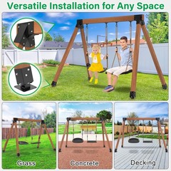 Heavy-Duty Swing Set Brackets, A-Frame Swing Set Hardware Kit, 2 End Brackets…