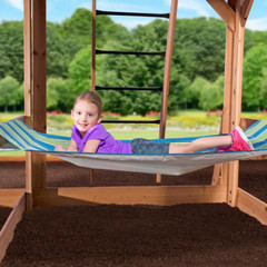 Outdoor Wooden Swing Set Toy Playhouse PlaySet with Slide Stairs All Cedar NEW