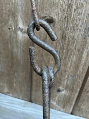 Vintage Early 1900’s Red Metal Gametime Swing Seat w/ Original Chains and Hooks