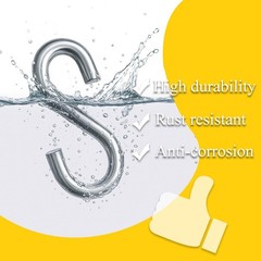304 Stainless Steel 3 Inch S Hooks, 4 PCS S Hooks for Hanging Heavy Duty Stat…