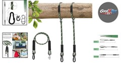 Heavy Duty Tree Swing Rope Set 5.6ft Green Adjustable Hammock Straps