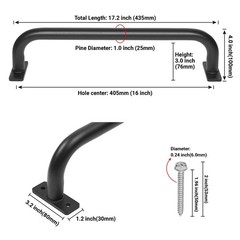 2 Pack 17 Inch Matte Black Safety Handles for Playground Equipment – Swing Se…
