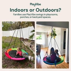 40″ Saucer Swing for Kids Outdoor – Gifts for Indoor Playroom & Birthday – Tr…