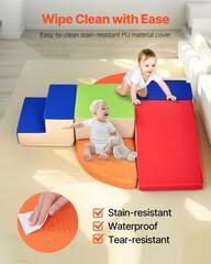 6-Piece Soft-Surface Climbing Blocks, PU Leather, 25D Dense Foam