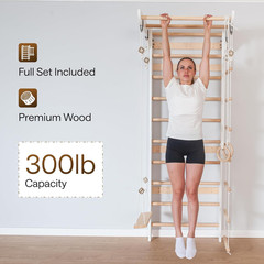 Swedish Ladder Wall Set – Kids Gymnastics Stall Bars for Home Exercise