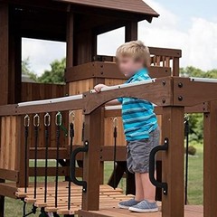10″ Black Playground Safety Handles 2 Pack, Metal Swing Set Matte