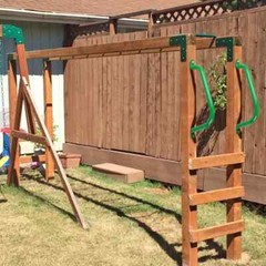2 Set Metal Playground Safety Handle 17 inch, Outdoor Swing Set Safety Grab Bar