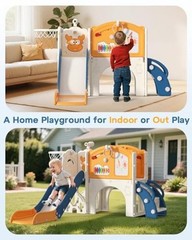 Toddler Slide Set, 13 in 1 Kids Indoor Slide for Toddler 1-3, Blue&yellow