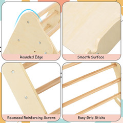 Pikler Triangle Set 7 in 1 Climbing Toys for Toddlers 1-3 inside Foldable Wood M