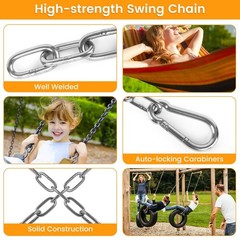 2 Pack 30 Inch Heavy Duty Chains for Swing, 440LB Hanging Chair Chain with 5/…