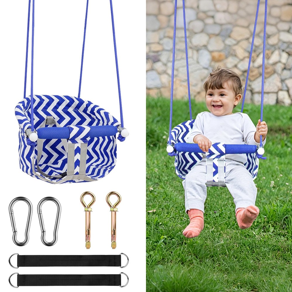 Comfy Toddler Swing Seat, Heavy-Duty Baby Swing with Adjustable Rope & Safety…