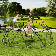 10FT Climbing Dome with Swing Outdoor Jungle Gym for Kids Geometric Dome Climber