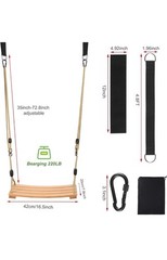YAERSI classic wooden tree swing seat made from durable, polished beech wood