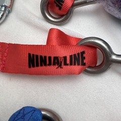 Ninjaline Slack Line Attachment Ball Grips One Red Two Blue W/ Clips And Straps