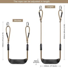 SELEWARE Plastic Swing Seat, Non Slip Tree Swing Set with Adjustable Rope and…