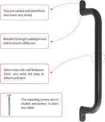 17 Inch Black Playground Accessories Safety Handles Set of 2 – Outdoor Steel Pla