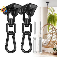 Hammock Hanging Kit 2 Pack, Porch Swing 1200 Lb Medium, Black
