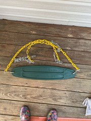 Swing-N-Slide Heavy Duty Green Swing Seat w/ Yellow & Gray Chains