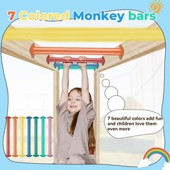 16 Inch 7 Colors Steel Monkey Bars Ladder Rungs Set for Backyards Playground …