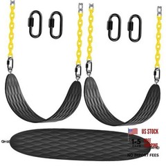 Heavy Duty Swing Seats (2 Pack) with 66’’ Chain and A:black Swing Seat-2pack