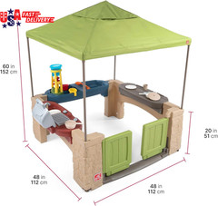 Step2 All around Playtime Patio with Canopy Playset – Shaded Outdoor Playhouse f