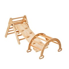 Pikler Triangle Set 5in1 Montessori Climbing Toys for Toddlers 1-3 M Wood
