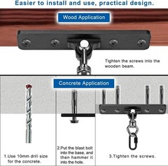 Ceiling Mount Swing Hanger with Bearing 900 LB Capacity Heavy Bag Stainless