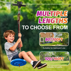 Zip Line Kit for Kid and Adults,Zip Line up to 400Lbs,Special Retractors and Dis