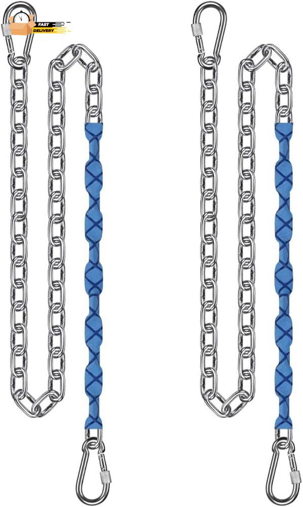 2Pcs 65″ Stainless Steel Swing Chains with 4 Quick Connection Buckles