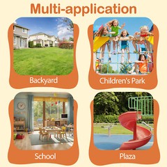 6-in-1 Kids Swing Set Backyard Playground Set Metal Swings Set for Kids Outdoor