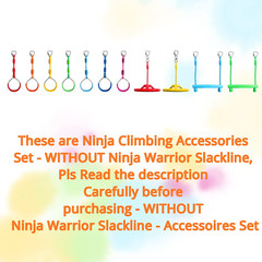 Craft Ninja Warrior Obstacle Course Accessories Kids Outdoor Play – 7Pc Rings, 2
